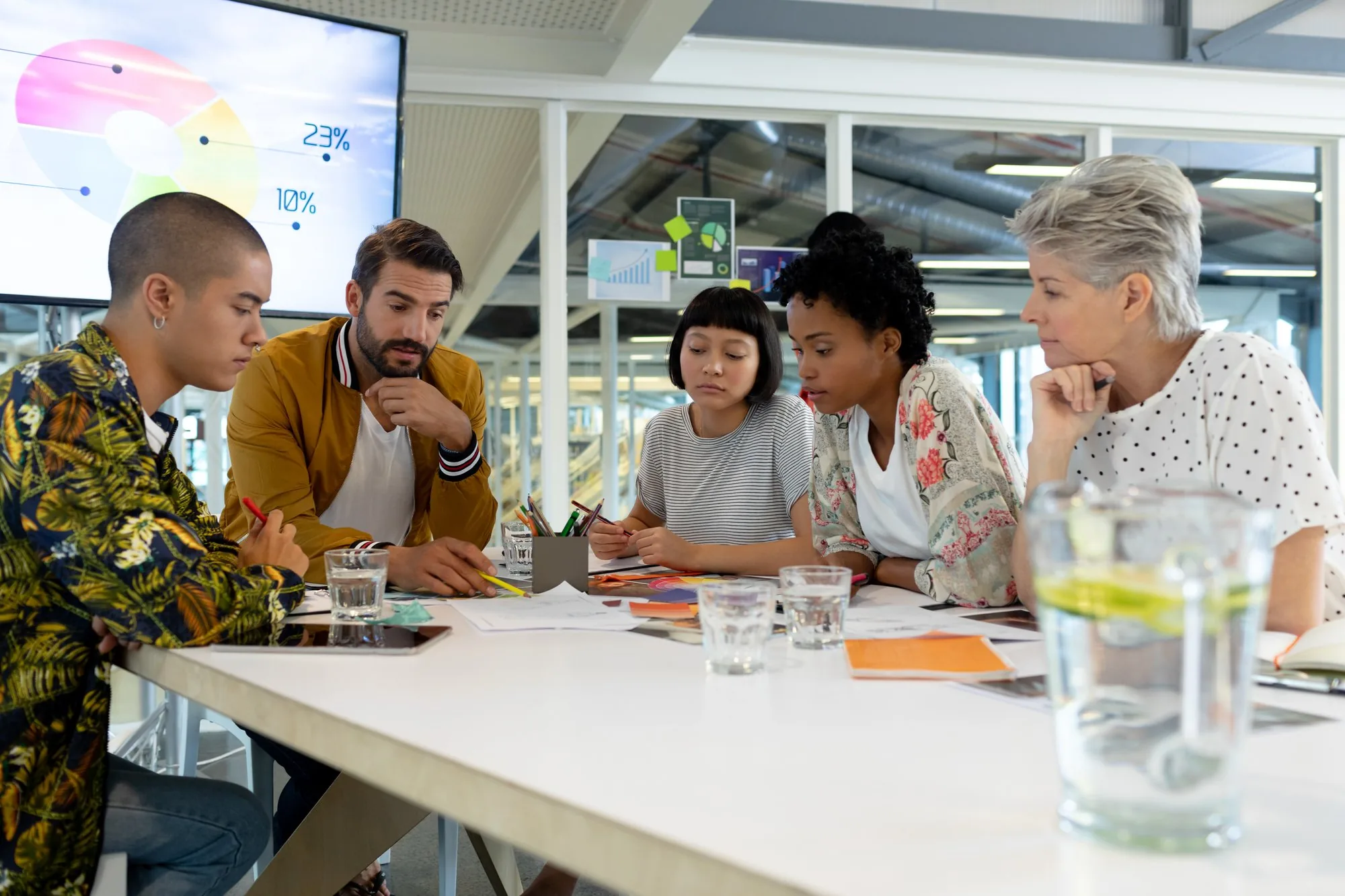 Team bespricht Personalplanung am Konferenztisch